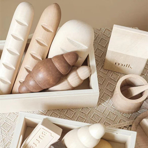 Cross-border ins Nordic style Australian handmade log French bread toys simulated play house toys for boys and girls