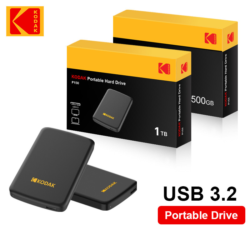 Genuine Kodak/Kodak P150 High-Speed 500g Mobile Mechanical Hard Drive 1Tb USB Type-C3.2 Suitable