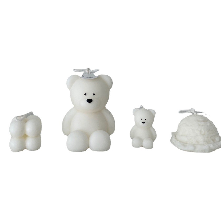 Estilo coreano oso molde ins fat pier oso molde de silicona DIY vela aromaterapia decoración de yeso sentado oso molde