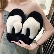 毛毛拖鞋女外穿2025新款ins潮鞋秋冬厚底交叉绒毛增高棉拖鞋子冬