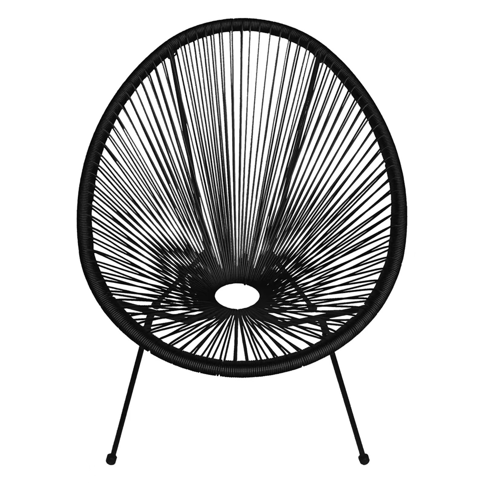 Silla de relajación de balcón para una sola persona silla de respaldo de caña al aire libre silla de playa huevo estilo silla mecedora solar image 7