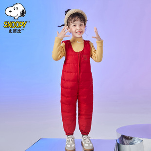 [Clearance Sale] Snoopy Baby Romper Children's down Overalls Korean Version Thickened Outerwear Pants
