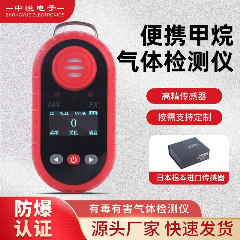 日本进口传感器甲烷气体检测仪抗中毒抗酒精手持便携警报器