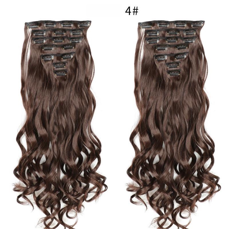 Extensión de Cabello Rizado con Clips BB Set de 7 de Fibra Térmica, Invisible, para Mujeres