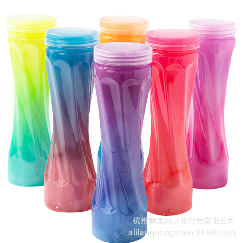 Barro de cristal colorido perlado degradado, cintura pequeña, barro de cristal de tres colores, nuevo slime, venta directa de fábrica de juguetes para niños