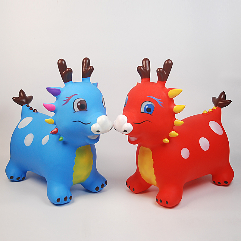 Children's Inflatable Music Jumping Horse Jumping Toy Baby's Extra Large Thickened Horse Riding Trojan Horse Pony Mount Outdoor