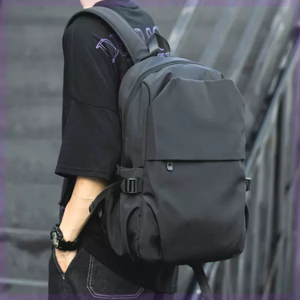 Trendy Backpack Men's Business Casual Backpack Large Capacity Computer Bag Simple Lightweight Cross-Border School Bag Travel Bag
