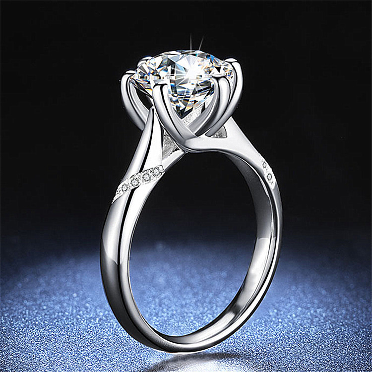 Diamond Wedding Ring For Women, Classic Six Claw Opening Ring_voghion.com