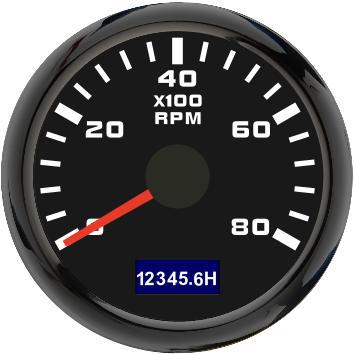 52mm pointer tachometer for car and boat use, modified universal model for car and yacht engines, high-precision tachometer