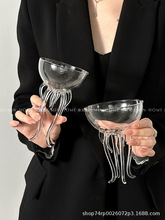个性简约八爪章鱼玻璃杯高脚杯创意鸡尾酒杯高颜值家用女红酒杯子