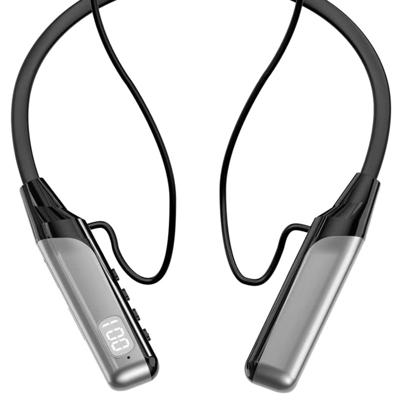 新しいデジタルディスプレイノイズリダクションホルターネックBluetoothヘッドセット真のワイヤレスフルインイヤースポーツデジタルディスプレイ超ロングスタンバイユニバーサル|undefined