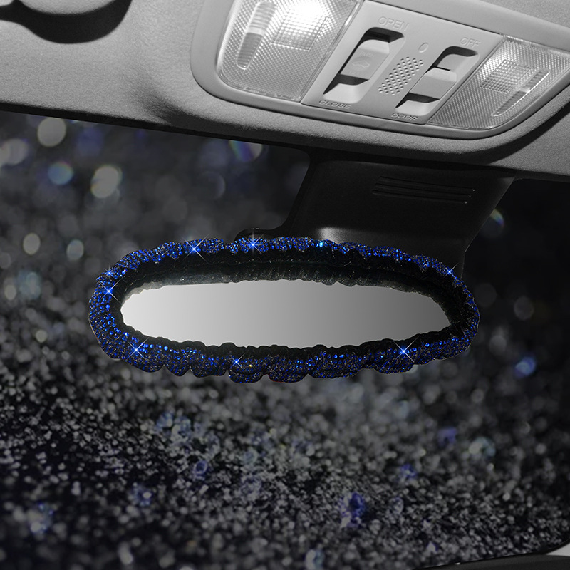 Diamante azul diamante accesorios del coche traje de la cubierta del engranaje del freno de mano hombro cubierta protectora cubierta del volante al por mayor