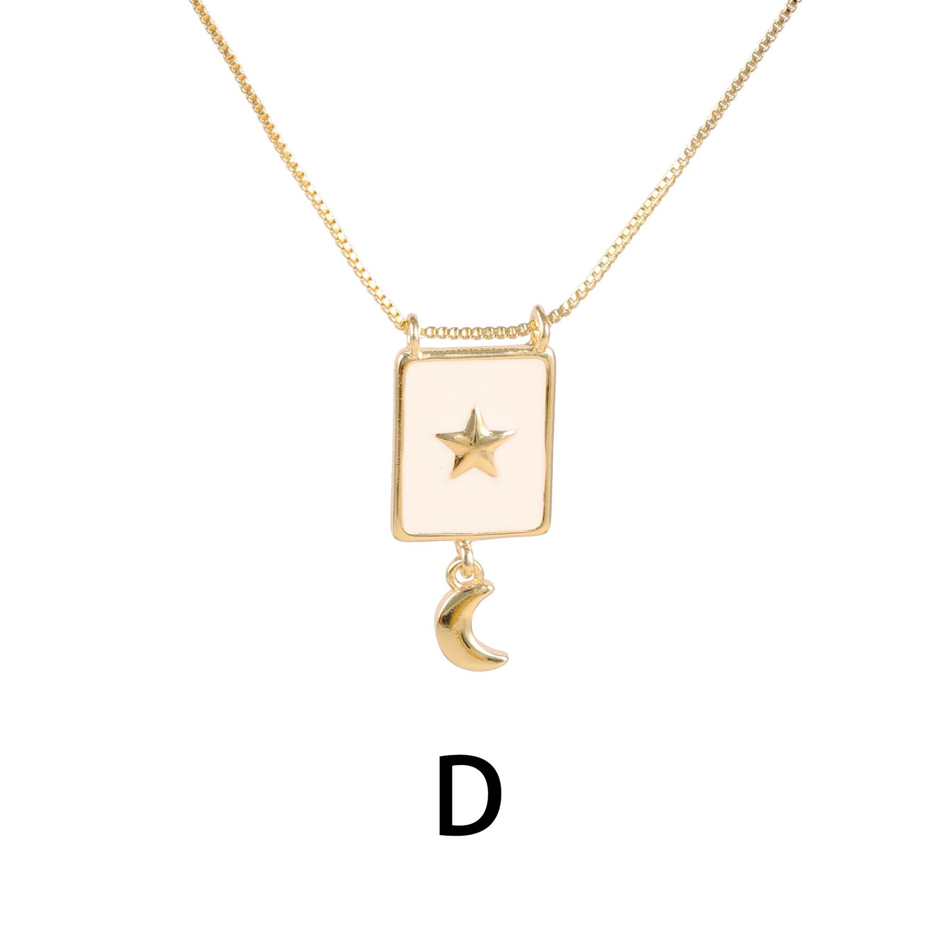 Women's Gender Polished Finish Wholesale Jewelry Vintage Style Cross Star Moon Copper Plating