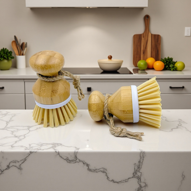 Cepillo multifuncional para platos de cocina, muy vendido, que no daña las ollas, cepillo para lavar platos, cepillo para eliminar manchas, cepillo para verduras y frutas, material de bambú.