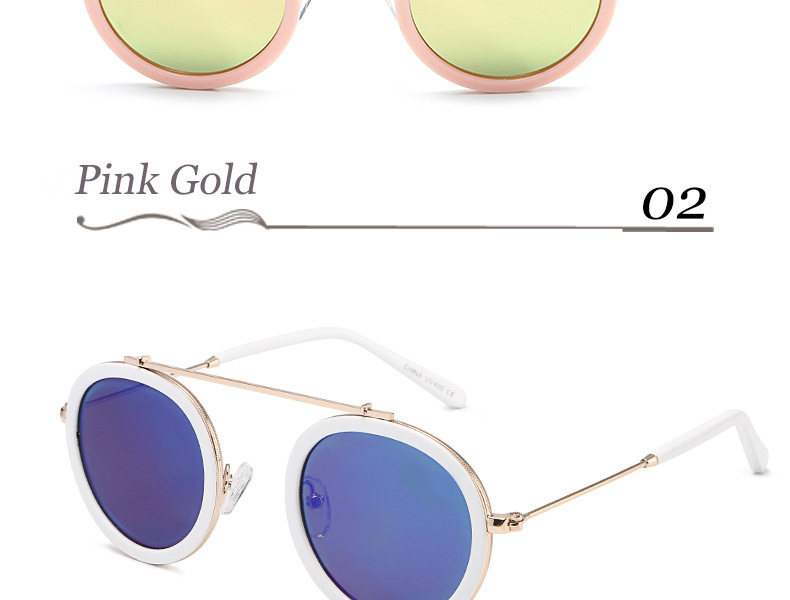 2023 neue Mode runde Rahmen Brille Männer und Frauen Retro koreanische Sonnenbrille Anti-Ultraviolett UV400 – Detail 12