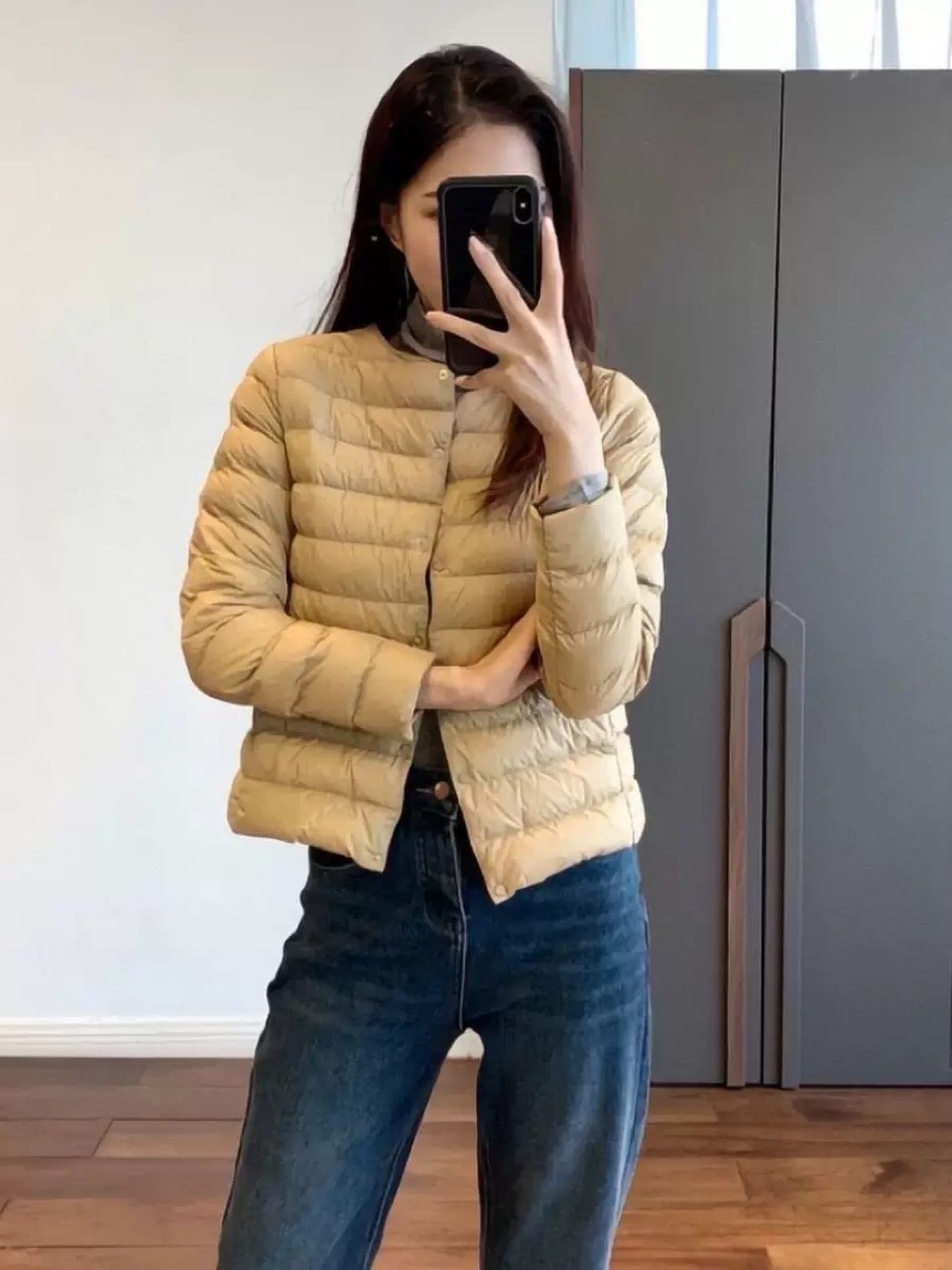 Autumn and Winter Round-Neck Style 2109 Warm Inner Layer Lightweight down Jacket with Snap Buttons in Multiple Colors