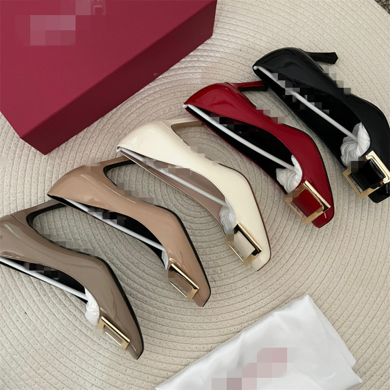 2024 Export Single Women's Shoes Square Buckle Small Leather Shoes Shallow Mouth Square Toe Genuine Leather Flats Wedding Banquet Ol Work Shoes 2024 Export Single Women's Shoes Square Buckle Small Leather Shoes Shallow Mouth Square Toe Genuine Leather Flats Wedding Banquet Ol Work Shoes