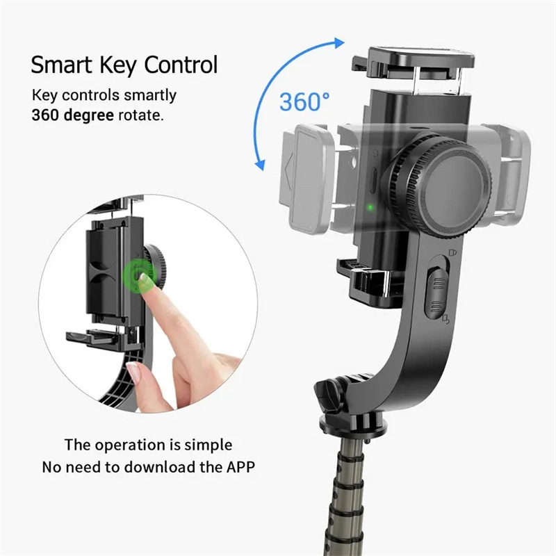 Selfie tyč L08 s Bluetooth stativem, ručním snímáním, stabilizací obrazu, dálkovým ovládáním a otočným stabilním integrovaným stojanem_voghion.com