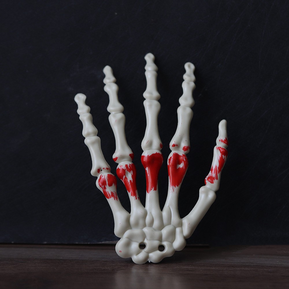 Halloween esqueleto conjunto de esqueleto simulación de plástico humano hueso de mano cráneo adornos de decoración del día fantasma props