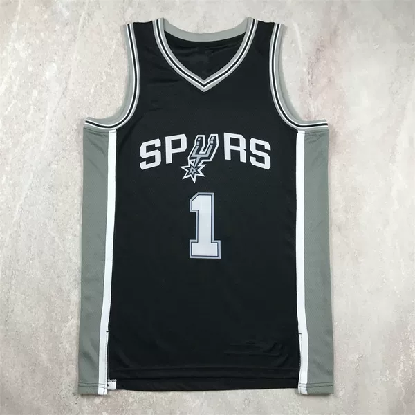 Hot Press Basketball Suit Spurs No. 1 Wen Ban Yama WEMBANYAMA basketball jersey man