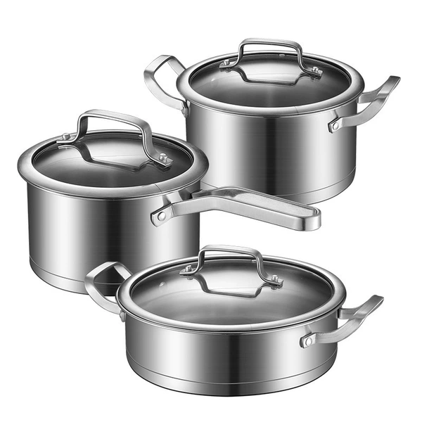 Right angle pot 6PCS (16CM milk pot + 20 soup pot + 24 frying pan)