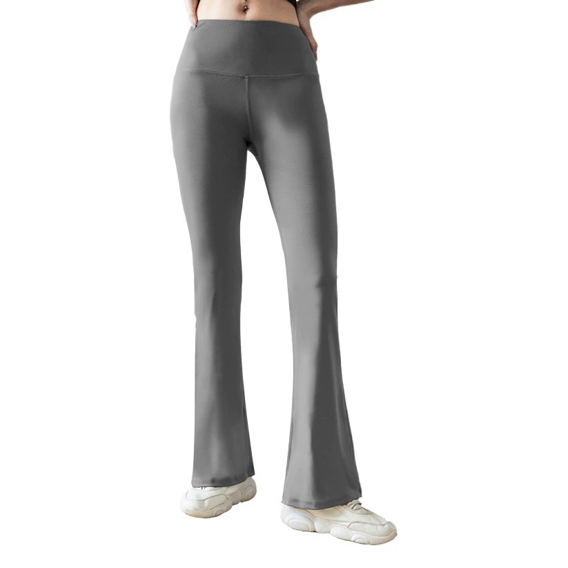 Женские облегающие бедра для фитнеса, быстросохнущие, дышащие, с высокой талией, облегающие, элегантные спортивные расклешенные брюки для йоги с широкими штанинами