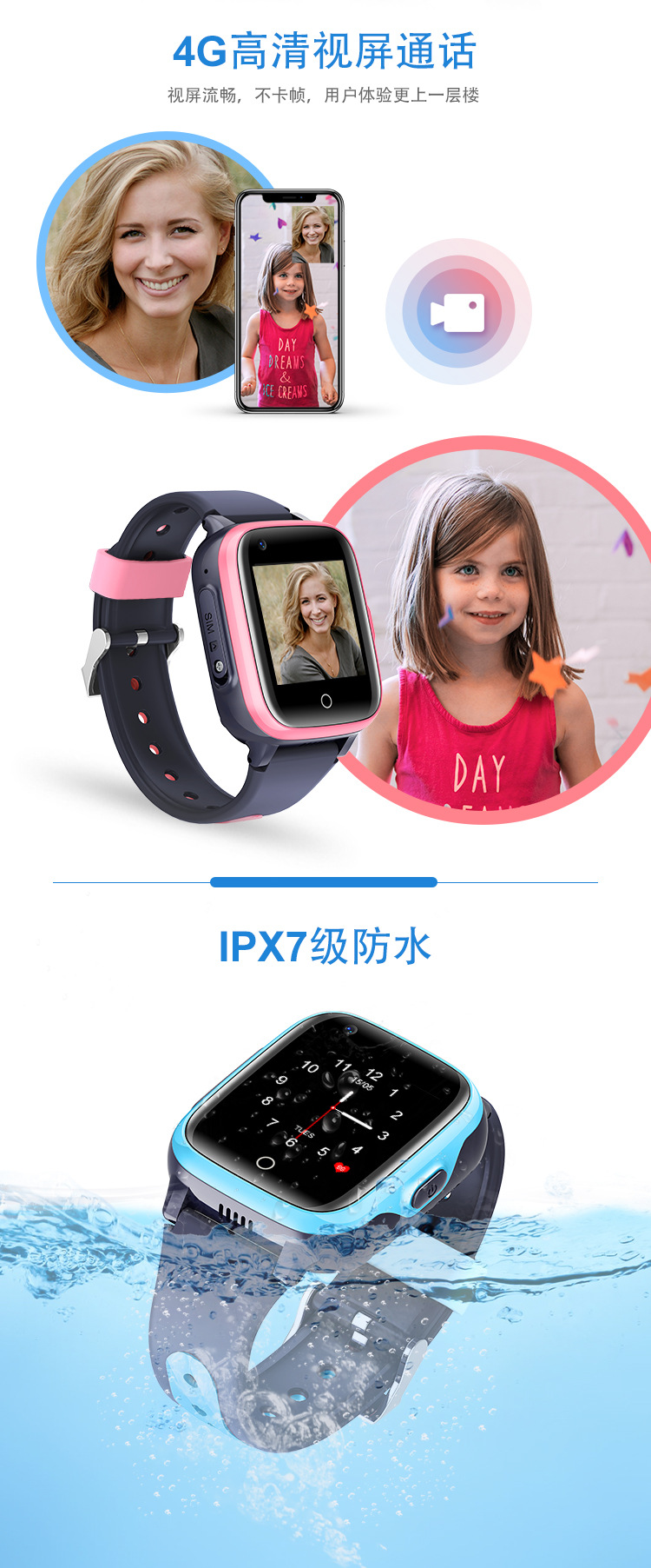 Cross-border D31 children's smartwatch with phone, 4G video call, GPS positioning, photo-taking, waterproof, foreign languages and multiple languages undefined