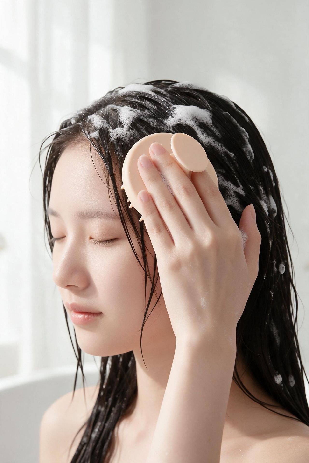 Silicone Scalp Massage Brush Head Cleaner Shampoo Comb Soft Baby Silicone Shampoo Brush Portable Hair Washing Tool