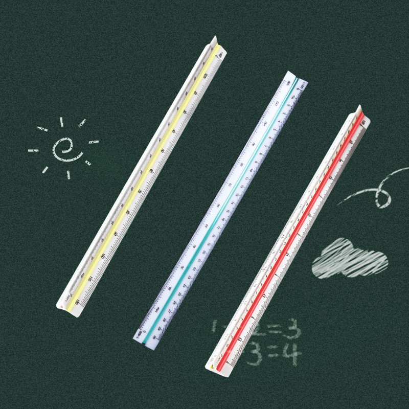 比例尺三棱大小比例尺学生设计尺多功能三菱直尺三角尺批发