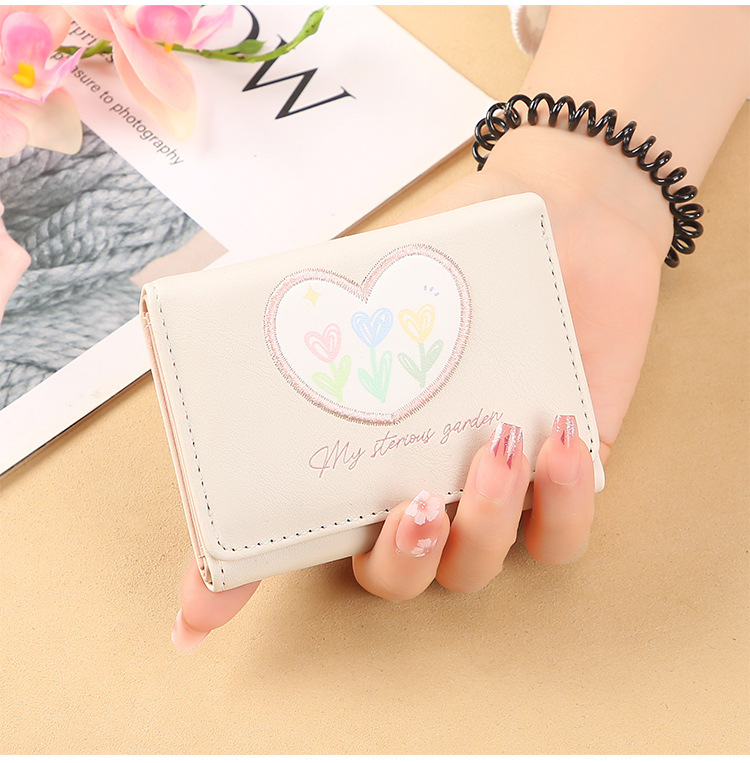 Women's Heart Shape Flower Pu Leather Buckle Wallets display picture 2