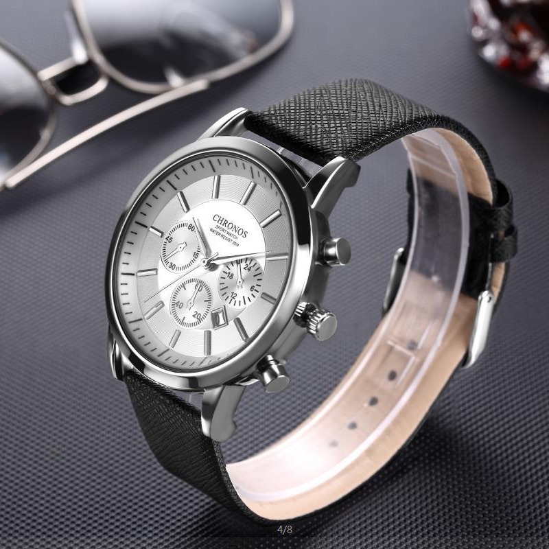 New light luxury fashion simple men's watch leisure belt calendar watch_voghion.com