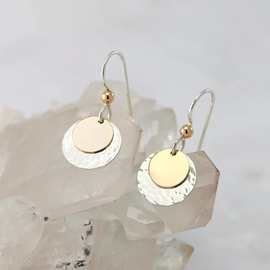 卓萱跨境热销简约金属小圆片耳环女气质几何圆形耳饰品女批发
