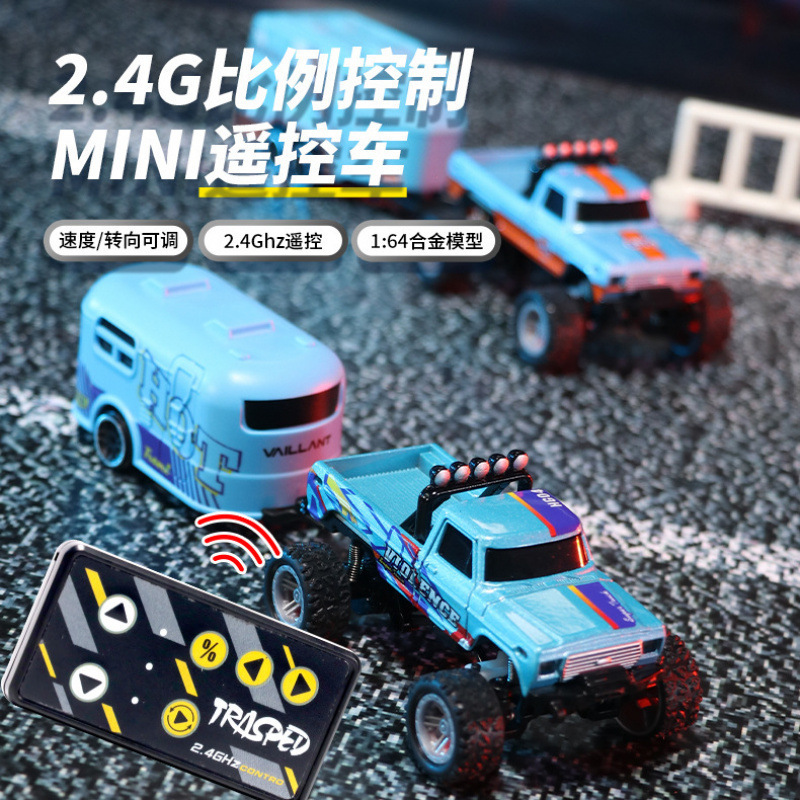 New Off-Road Big Bike 1:64 Speed Rc Mini Remote Control Alloy Car Cool Light Shock-Absorbing Kidsren's Toy