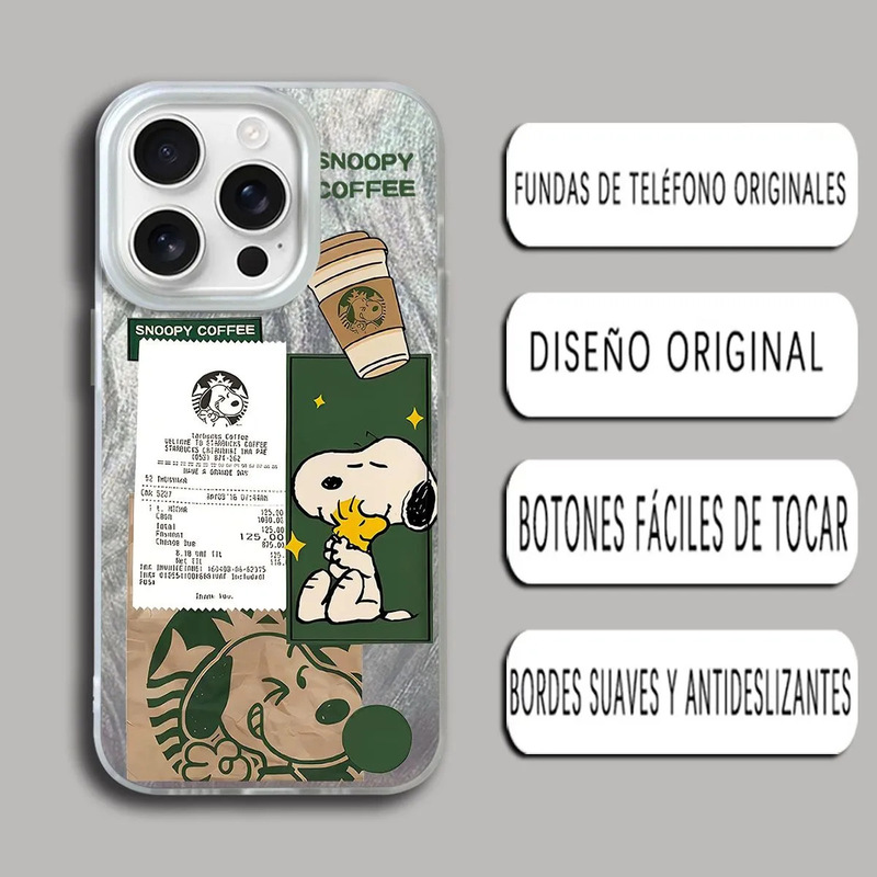 Snoopy Coffee Is Suitable for Apple 17Promax Mobile Phone Case Iphone16Pro/15/14 Cute 13 Simple a Snoopy Coffee Is Suitable for Apple 17Promax Mobile Phone Case Iphone16Pro/15/14 Cute 13 Simple a