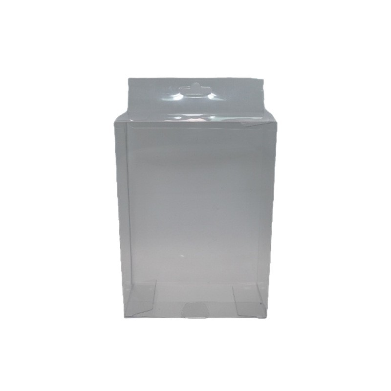Caja transparente de PVC con gancho, caja de embalaje de plástico para mascotas, caja plegable, caja cuadrada en blanco, caja de almacenamiento plegable
