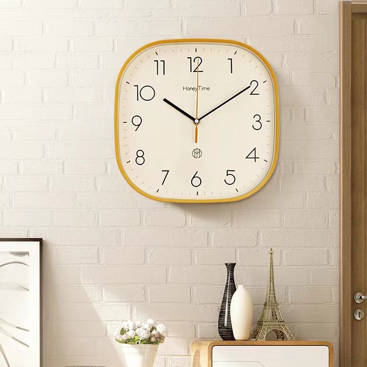 Reloj de pared moderno sin perforación simple reloj de pared sala de estar reloj doméstico 2023 nuevo reloj de pared cuadrado red grande reloj