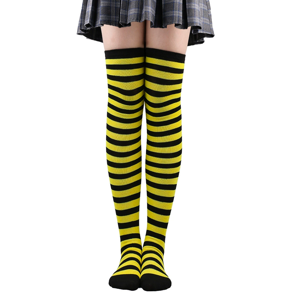 Knee-high Socks Japanese Style, Striped Cosplay & Halloween, Tube 50 cm, Polyester