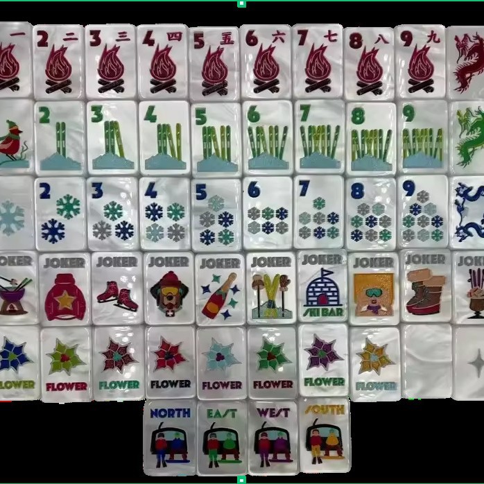 Cross-border Miniature Wooden House Series American Mini Mahjong Travel Portable Hand-Picked European and American Mahjong Acrylic American-Style Mahjong
