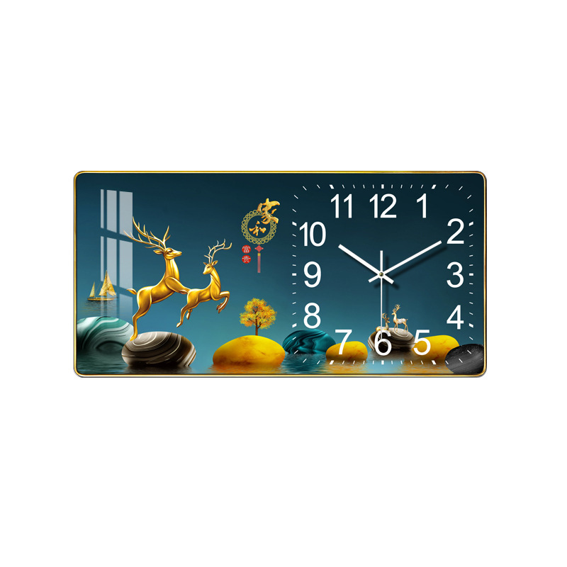 Nuevo reloj de pared horizontal rectangular reloj de sala de estar moda doméstica en línea calendario silencioso LED calendario perpetuo reloj de pared