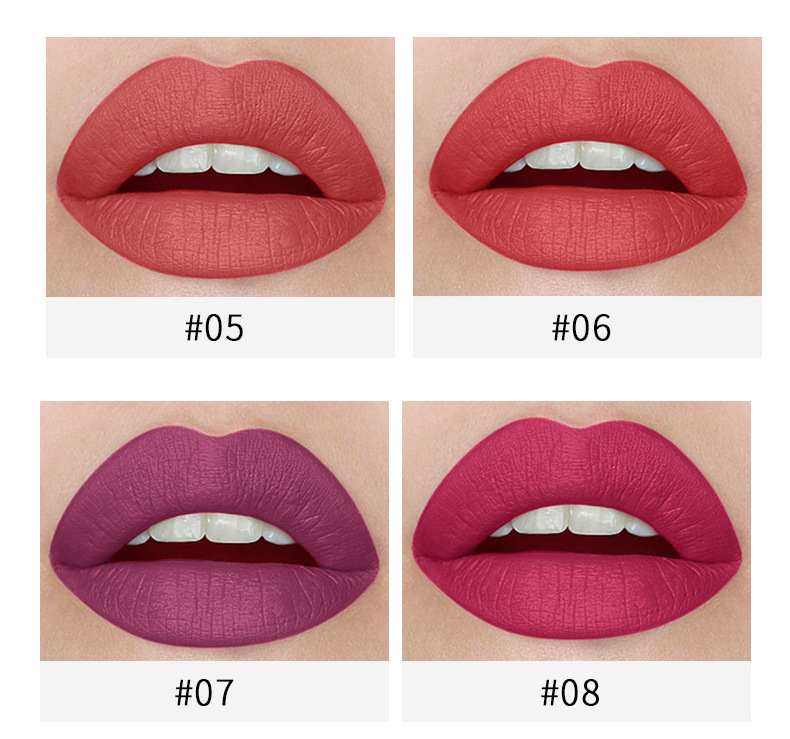 VIBELY export European and American matte non-stick cup cigarette tube lipstick, single small thin tube mini cigarette lipstick, pink undefined