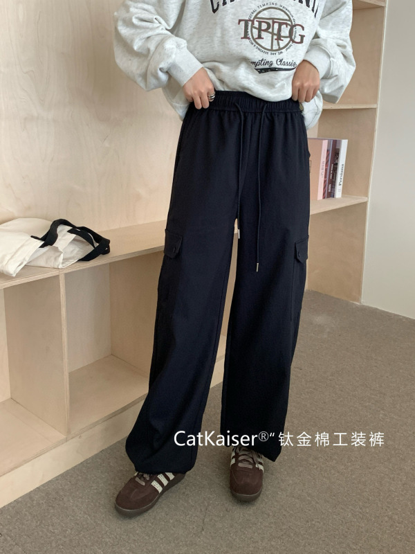 CatKaiser钛金棉工装裤秋新款束脚直筒两穿多口袋休闲时尚运动裤|undefined