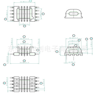 EPC13 high-frequency inductance skeleton horizontal multi-Slot 4+4 parallel pin EPC13 high-frequency transformer skeleton