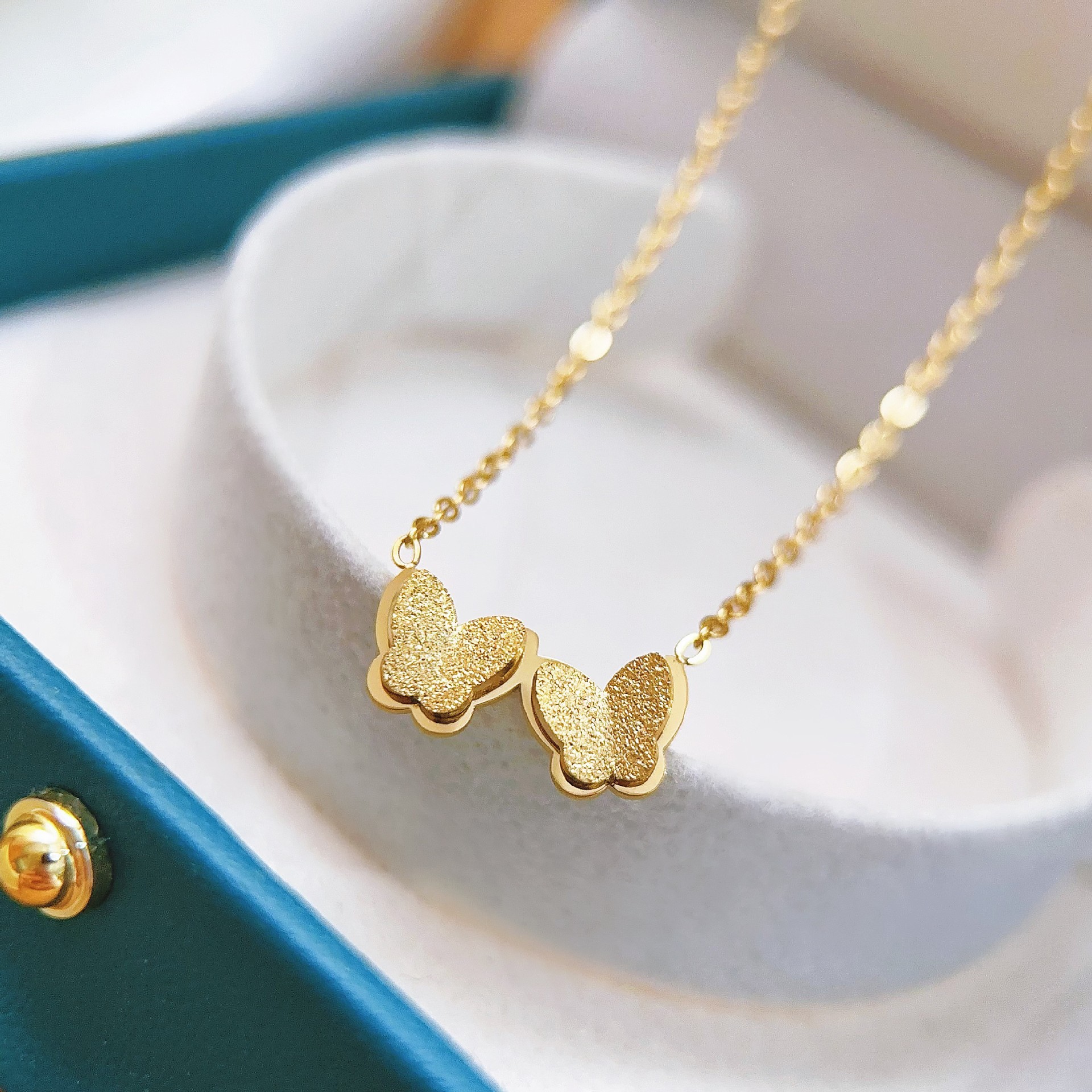 Golden elegant matte pendant stainless steel