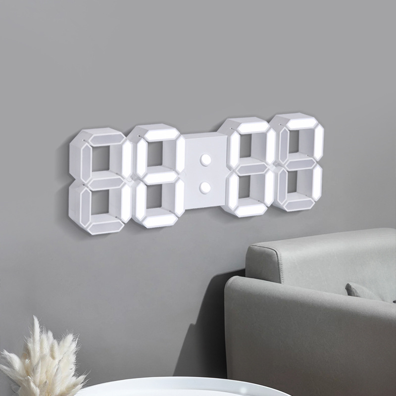 wifi スマート自動時間合わせ壁時計電子デジタル LED 目覚まし時計リビングルーム永久カレンダー時計リモコン時計
