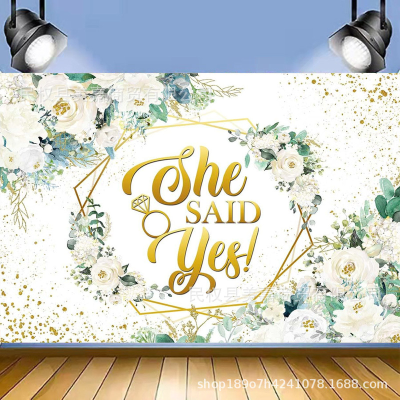 Foreign Trade Amazon Flower Leaf Engagement Background Cloth Photography Bridal Shower Party Outdoor Photo Decoration Props