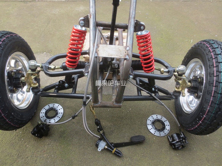 Modified four-wheel electric vehicle accessories: Go-kart steering wheel, front axle steering suspension system with 4.00-10 tires