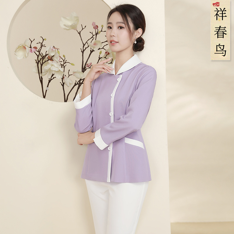 Xiangchunniao Nurse Uniform Women's Long-Sleeved Split Suit Classy Light Medical Beauty Pharmacy Dental Front Desk Reception Work Clothes Women