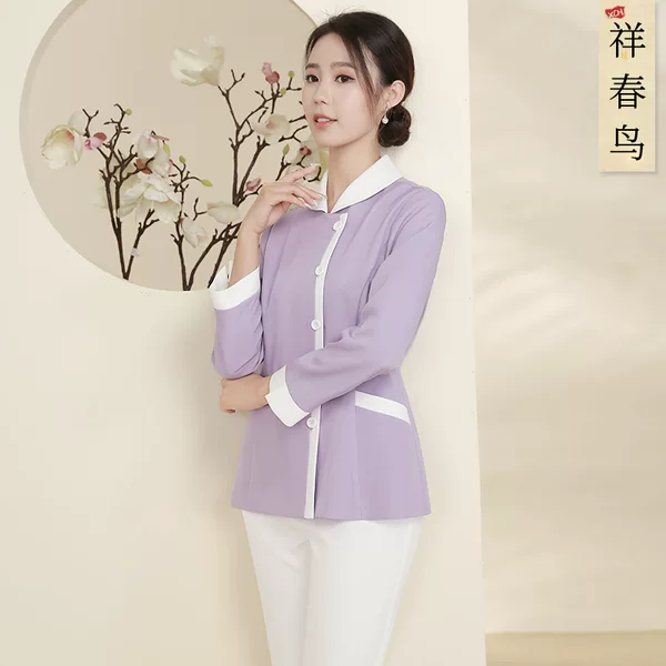 Xiangchunniao Nurse Uniform Women's Long-Sleeved Split Suit Classy Light Medical Beauty Pharmacy Dental Front Desk Reception Work Clothes Women