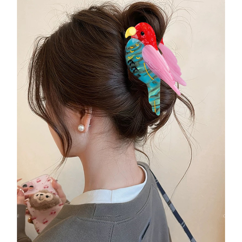 新しいニッチバードシリーズヘアピン漫画グリッパーペットデザイン酢酸大型ヘアシャーククリップジュエリー|undefined