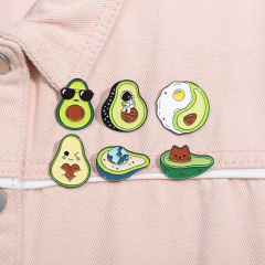 小眾精美卡通牛油果食物水果系列金屬徽章配飾簡約百搭小清新胸針